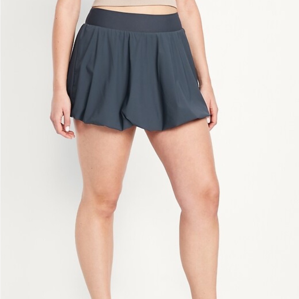 🕶️Old Navy High-Waisted Sleek Tech Bubble Tennis Skirt Skort Navy Blue L